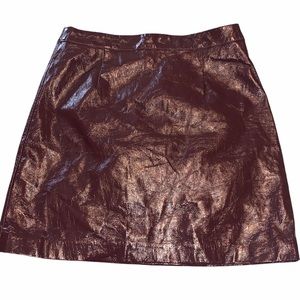 Do + Be Faux Maroon Leather Mini Skirt